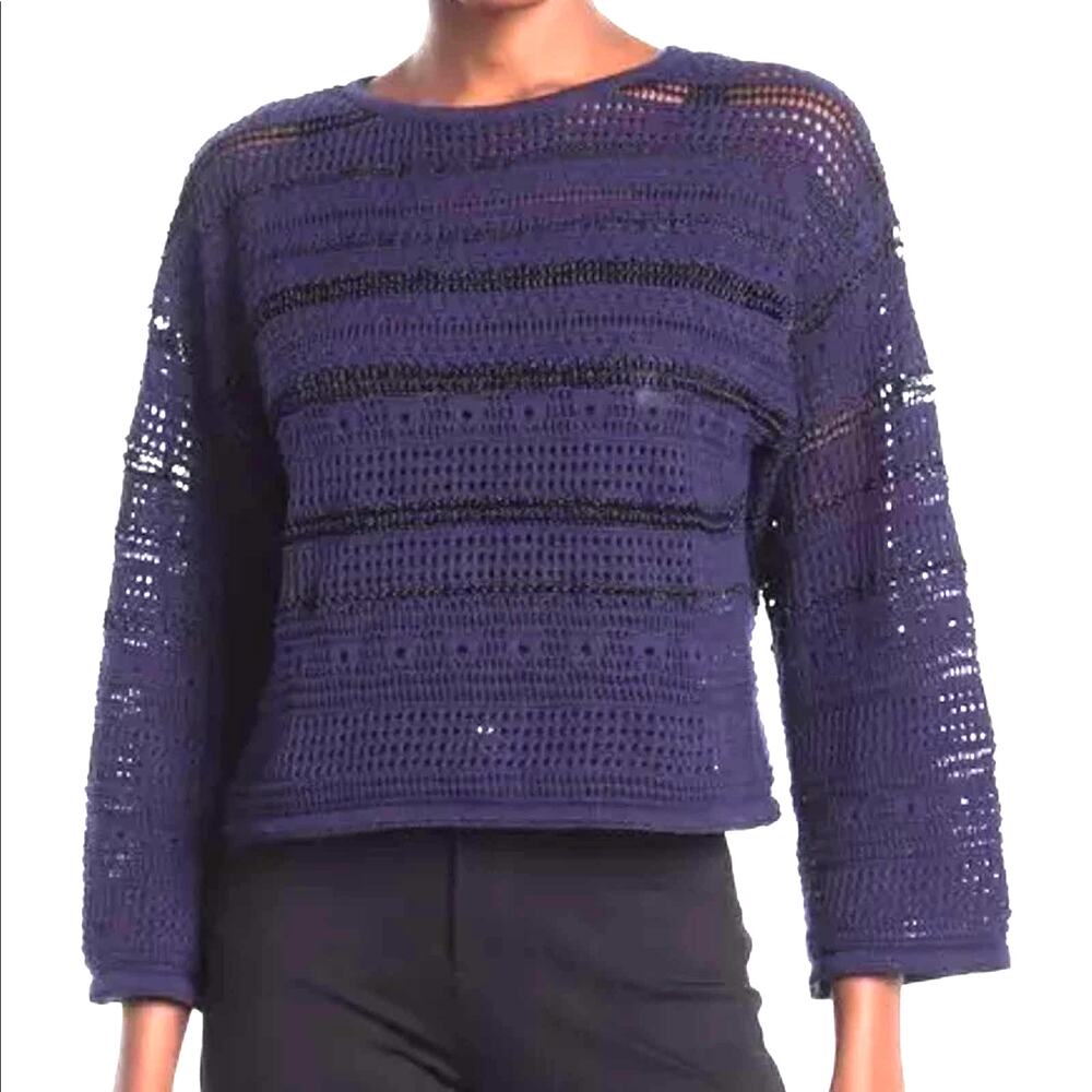 Ceny NWT Lightweight Open Knit Pullover Pointelle Boat Neck Sweater XS